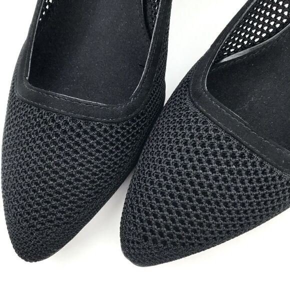 Anne Klein iflex REBECCA Black Perforated Mesh Slip On Pointed Toe Comfort Heels - Picture 7 of 16